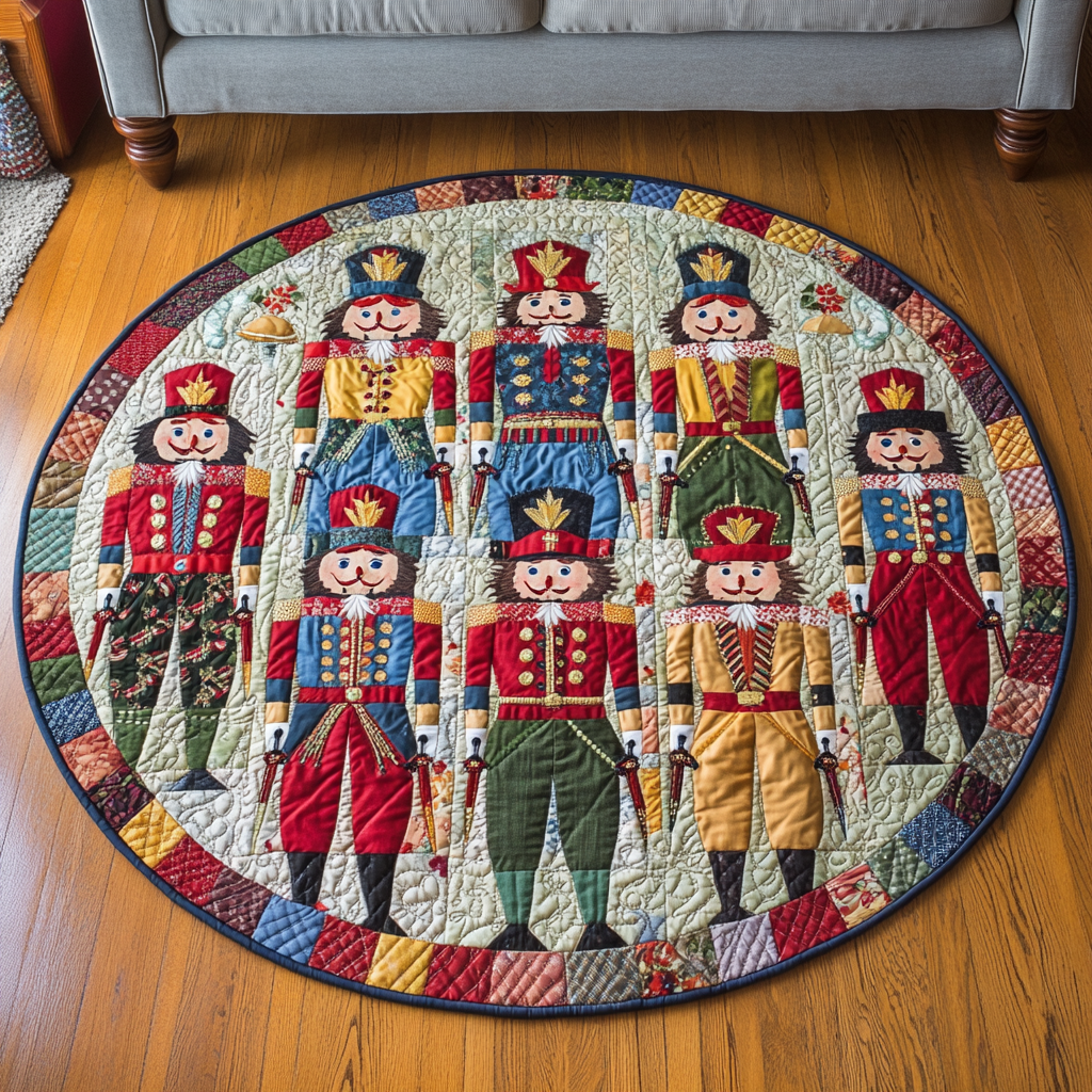 North Pole Nights Quilted Round Mat NCU0DK1227