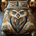 Wise Owl 3-Piece Quilted Bedding Set NCU0VL1055