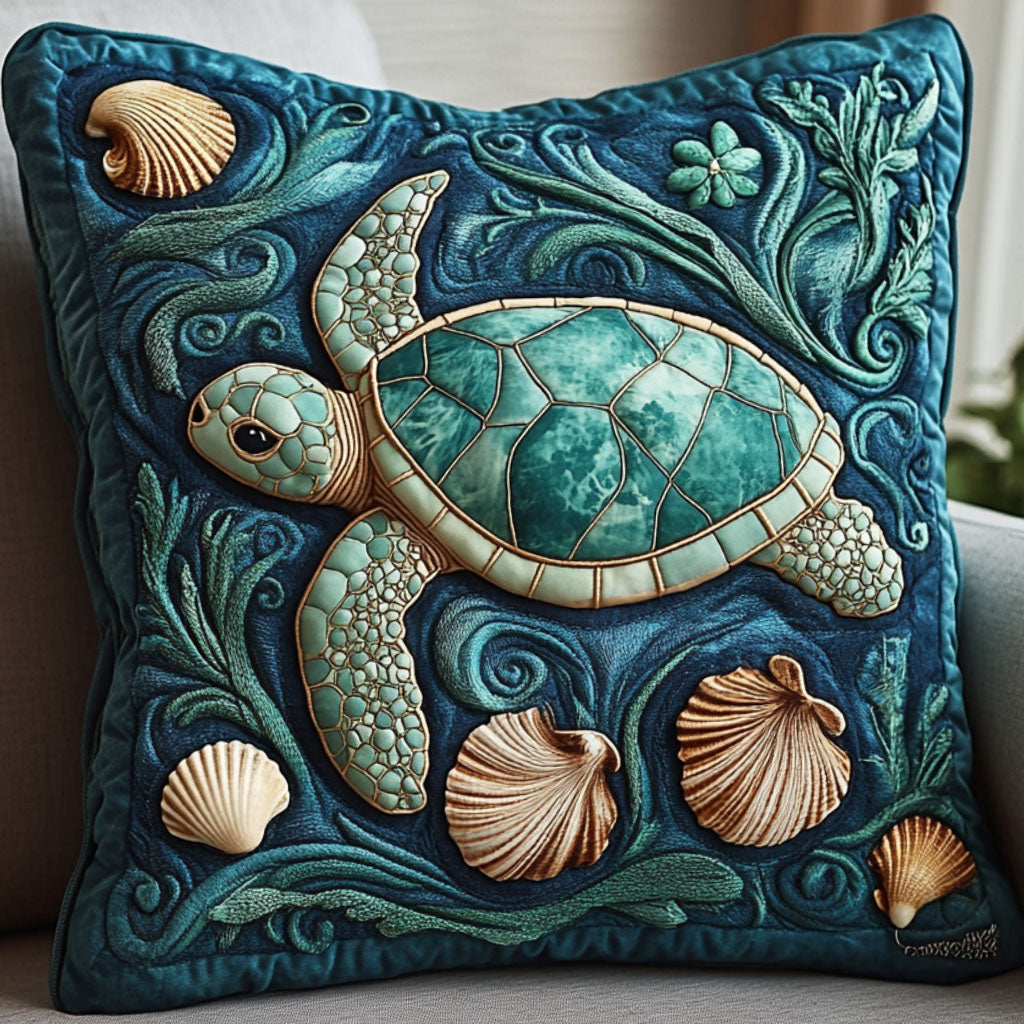 Aqua Shell Grace Quilted Pillow Case NCU0NT7052