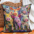 Pigs in the Patchwork Quilted Pillow Case NCU0PT5812