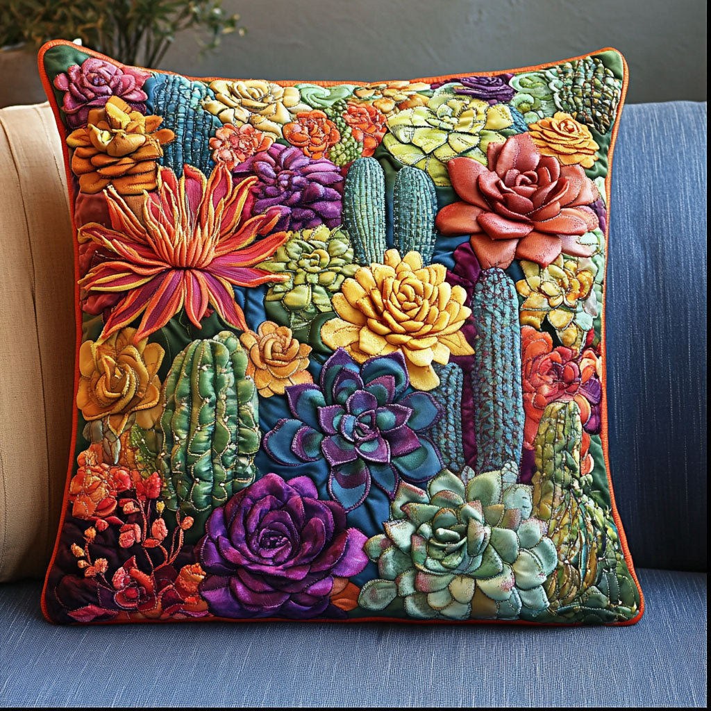 Cactus Oasis Quilted Pillow Case NCU0NT6119