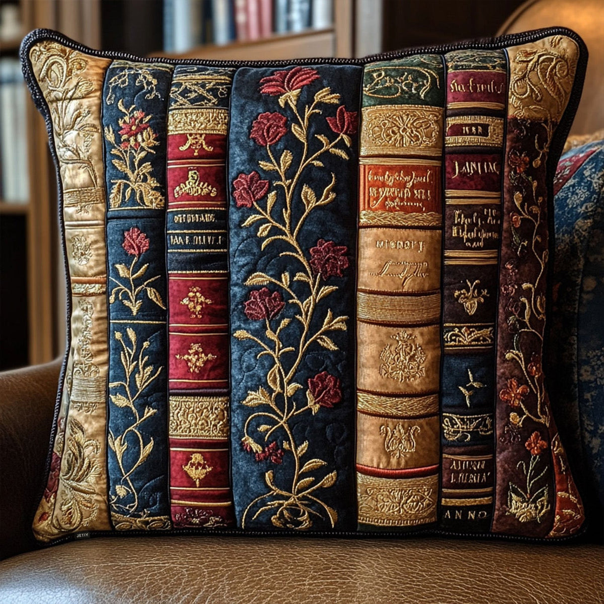 Antique Library Quilted Pillow Case NCU0PT4674