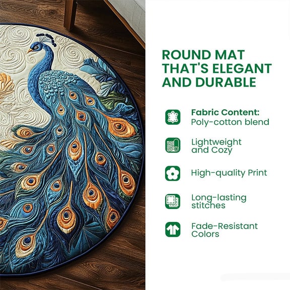 Enchanted Fungi Forest Quilted Round Mat NCU0PT4047