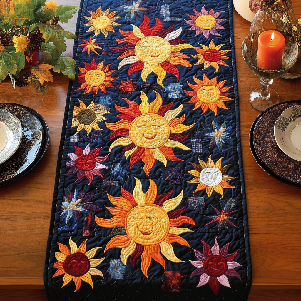 Solar Glow Quilted Table Runner NCU0VH2959