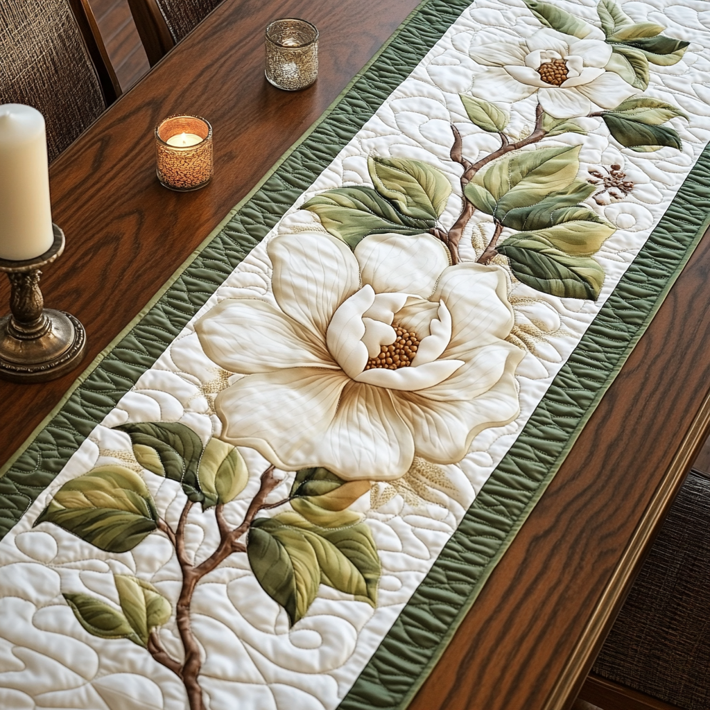 Velvet Blossom Quilted Table Runner NCU0VH2999