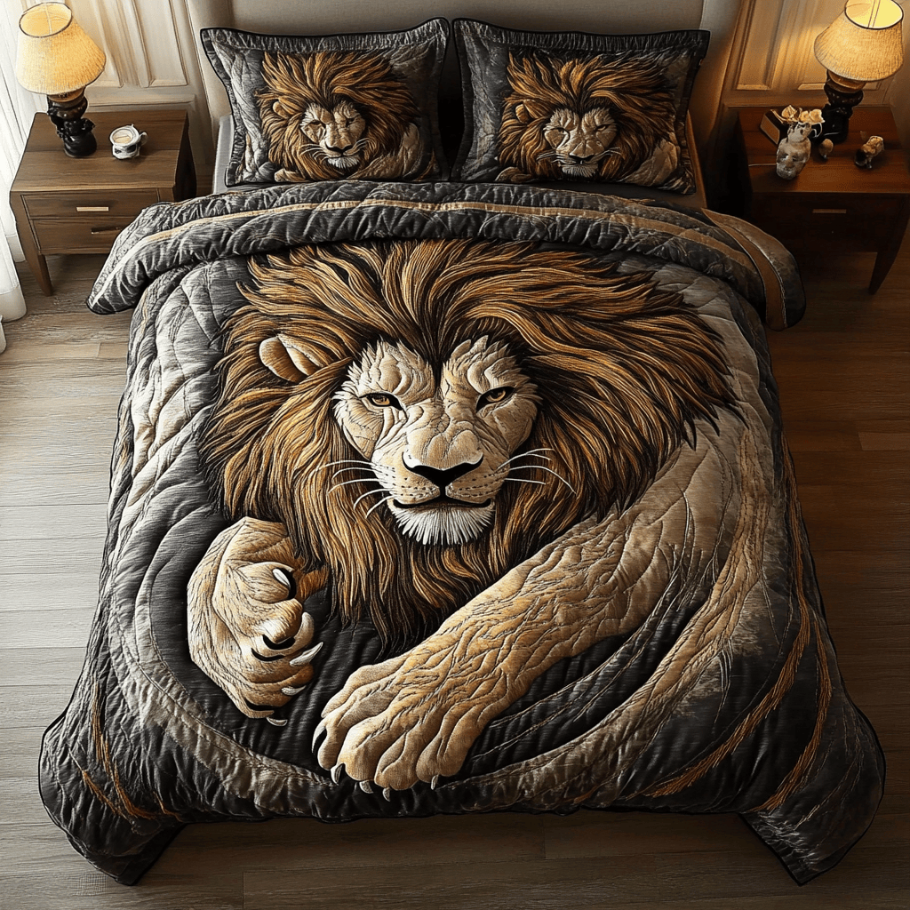 Jungle Majesty 3-Piece Quilted Bedding Set NCU0VH4658