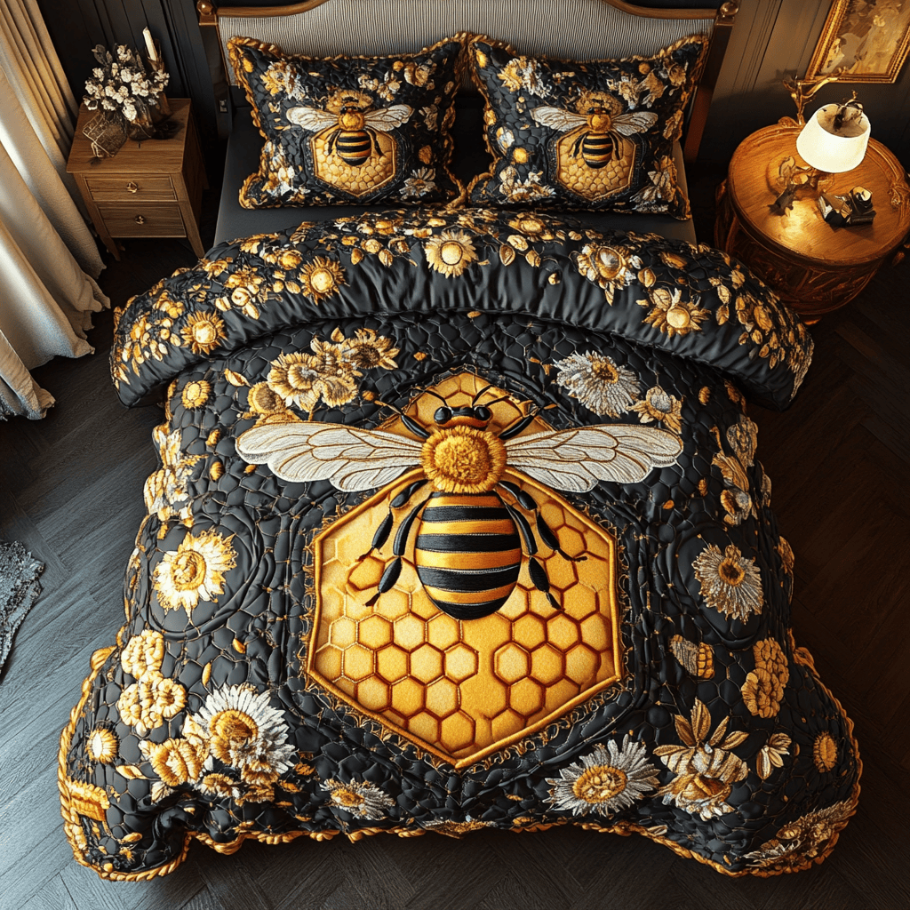 Bee Dance 3-Piece Quilted Bedding Set NCU0DK8234