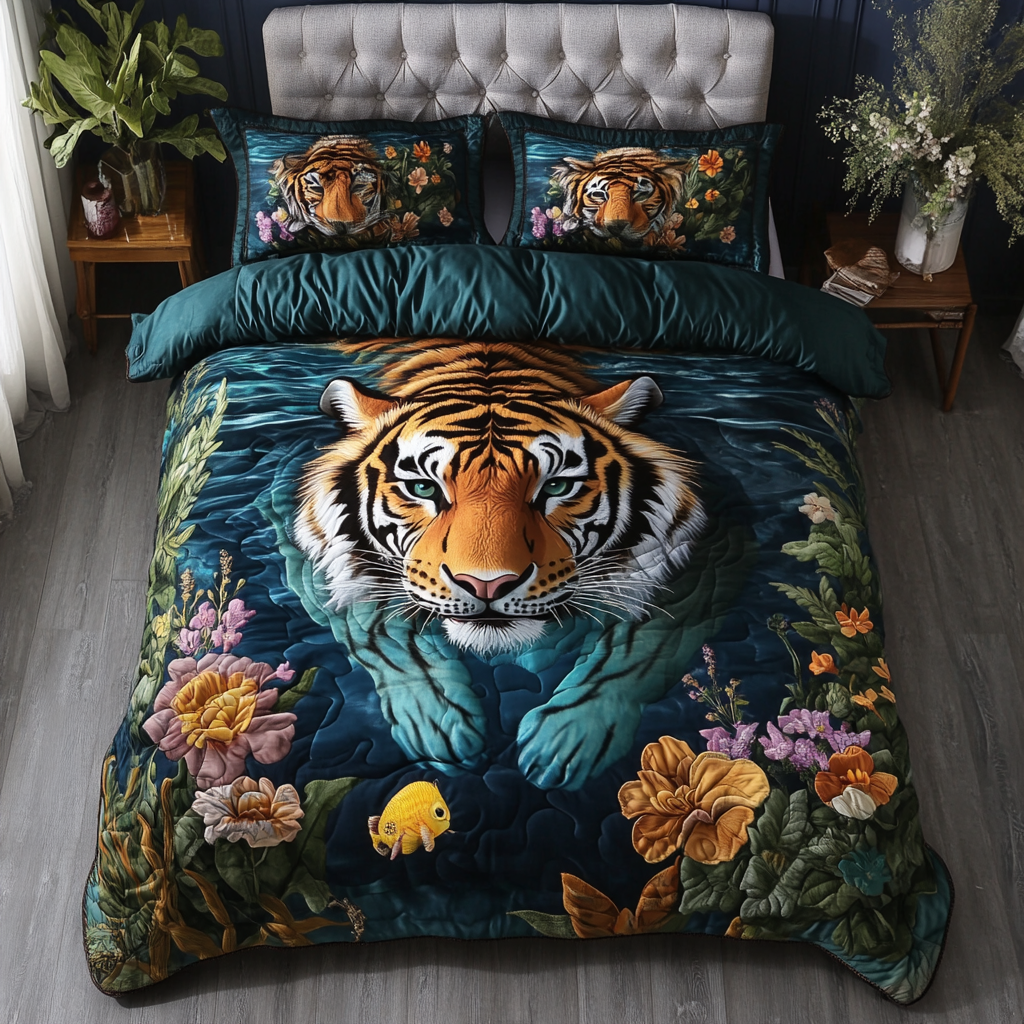 Mighty Tiger 3-Piece Quilted Bedding Set NCU0DK8371