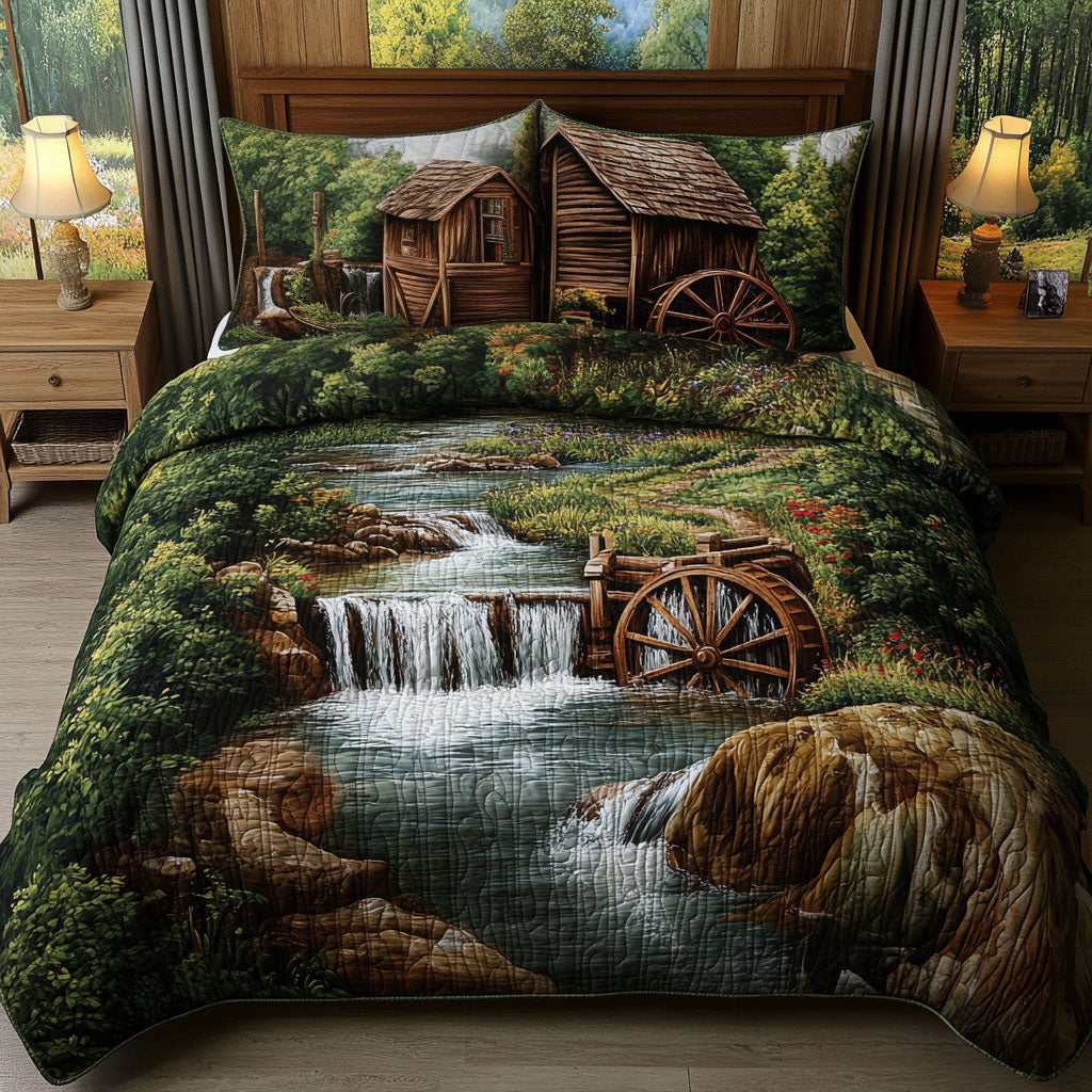 Whispering Falls 3-Piece Quilted Bedding Set NCU0PT7023