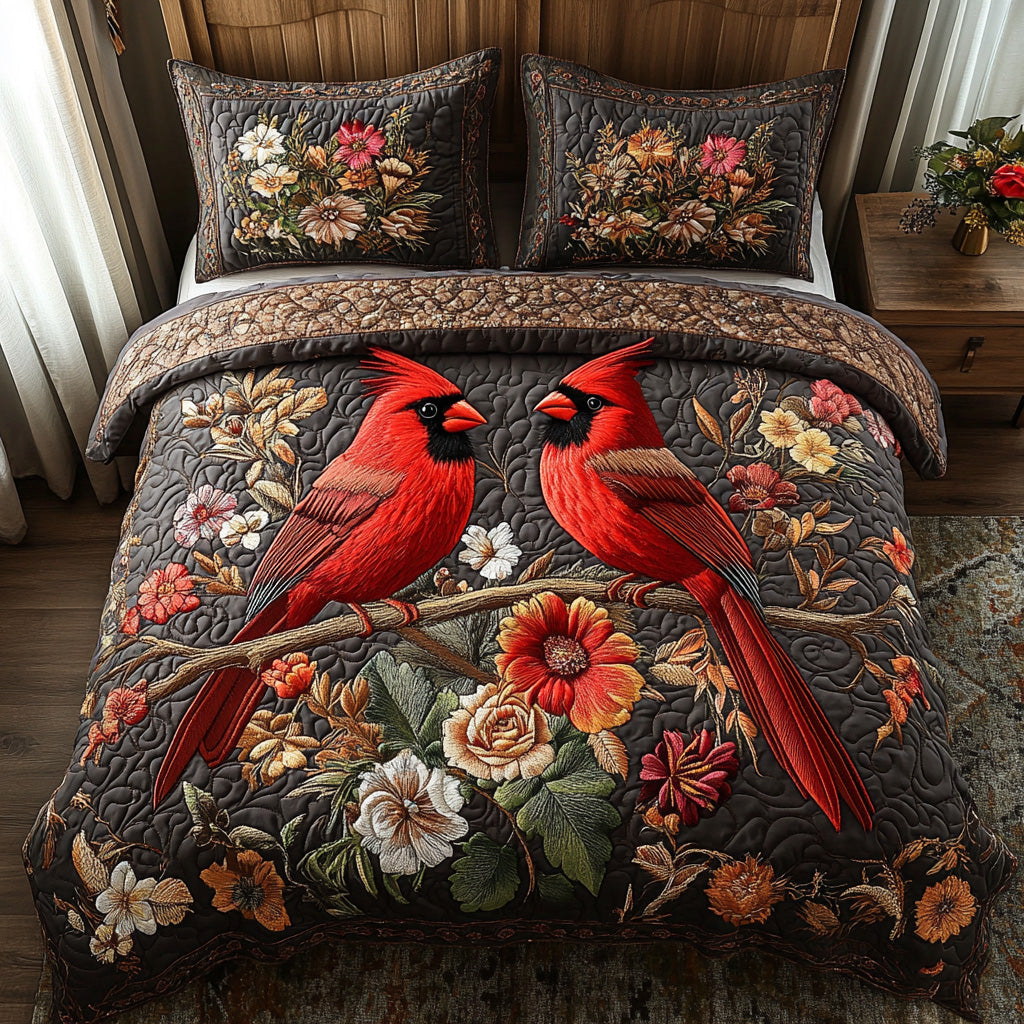 Cardinal 3-Piece Quilted Bedding Set NCU0VT198
