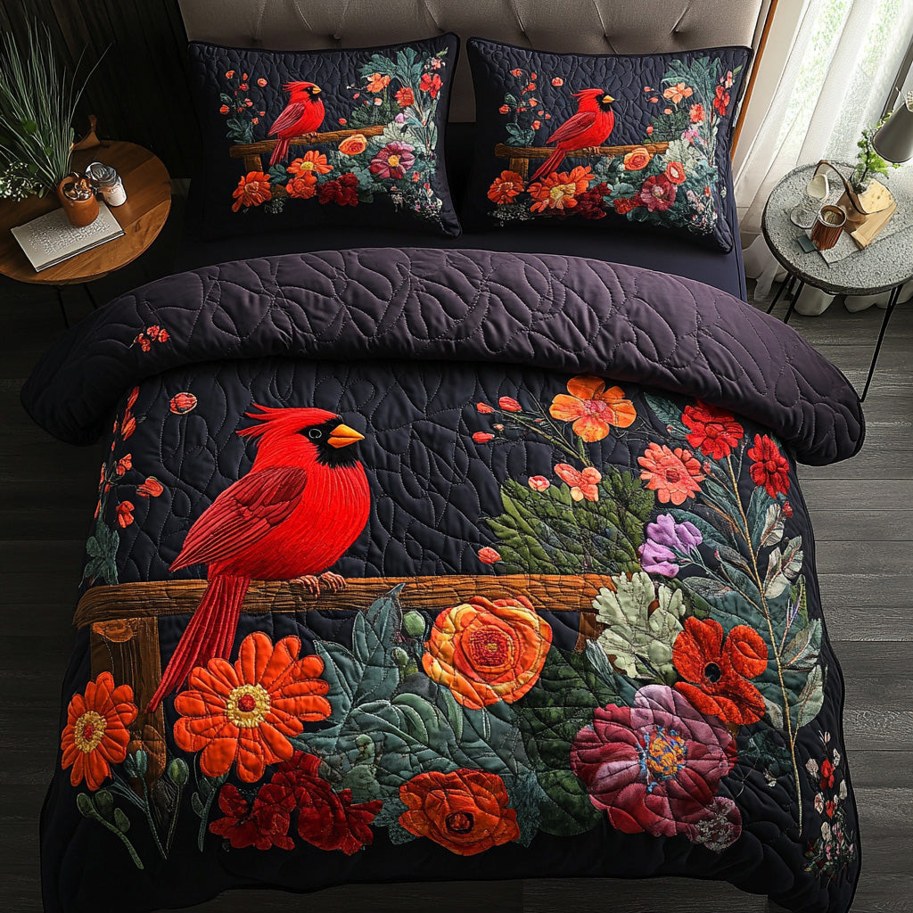 Cardinal 3-Piece Quilted Bedding Set NCU0VT198