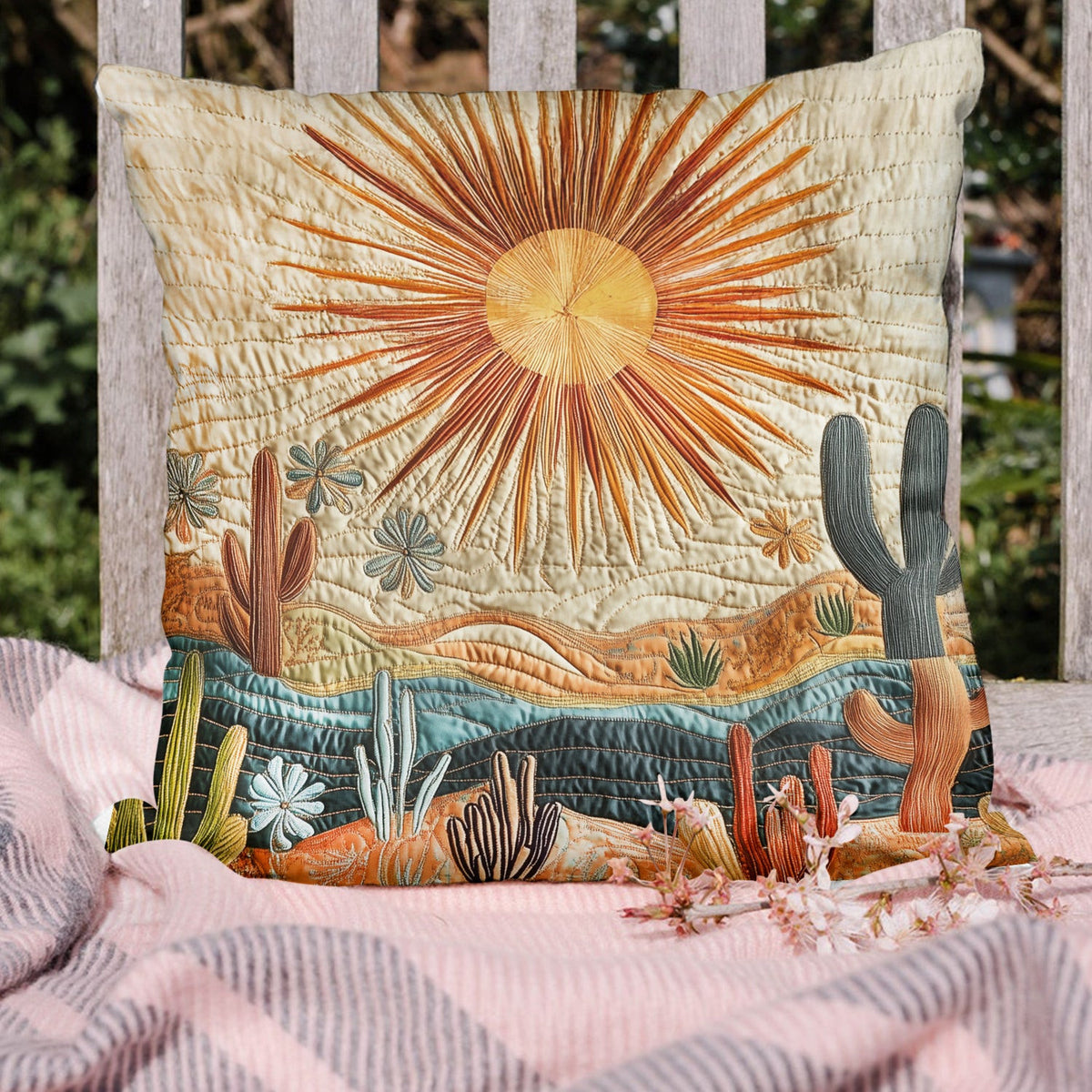 Sunrise Cactus Quilted Pillow Case NCU0VH4119