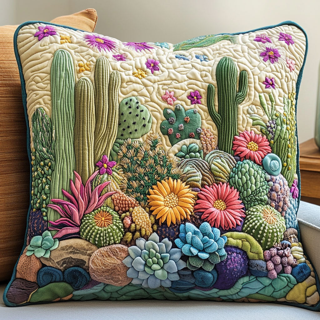Cactus Charm Quilted Pillow Case NCU0NT6116