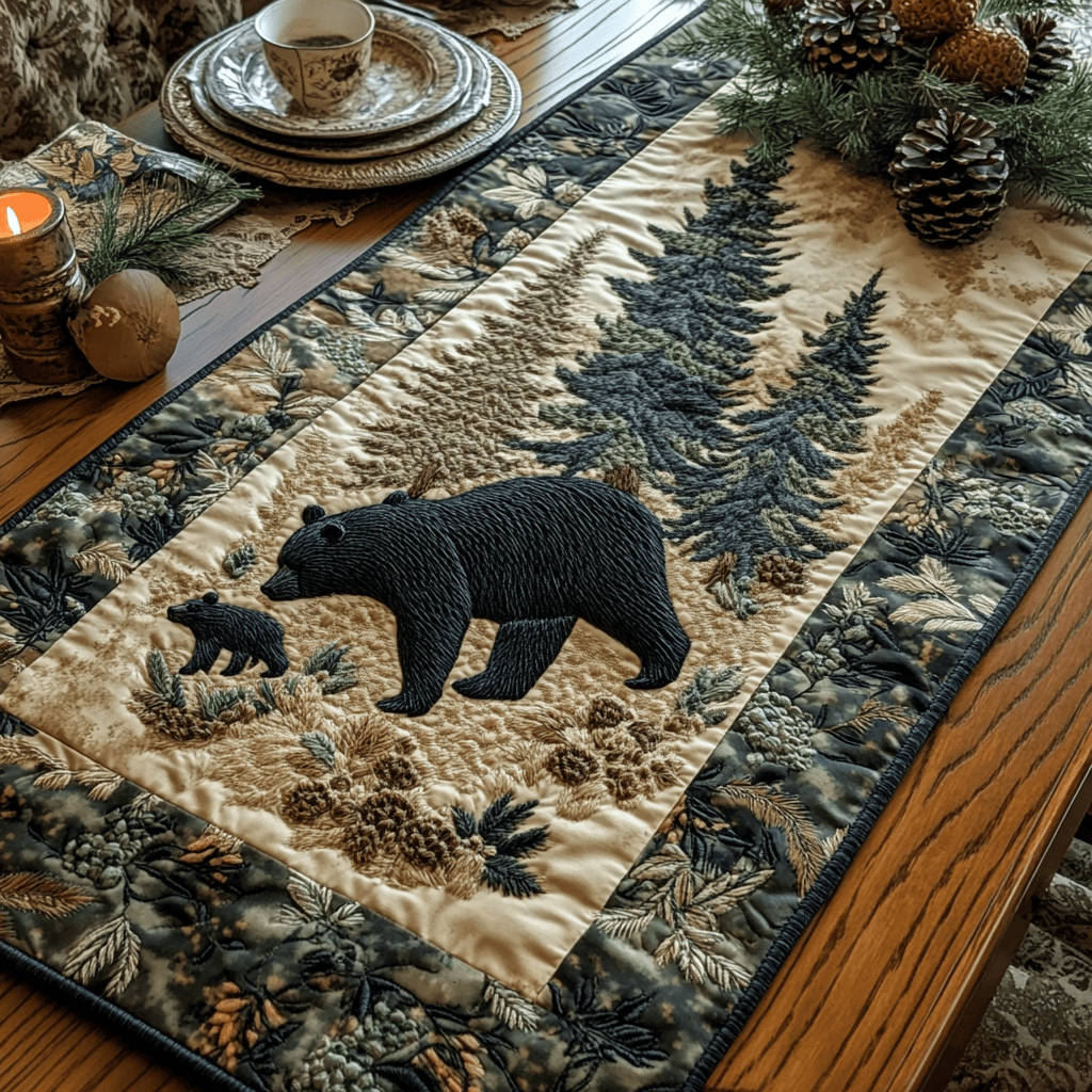 Cabin Comfort Quilted Table Runner NCU0DV4202