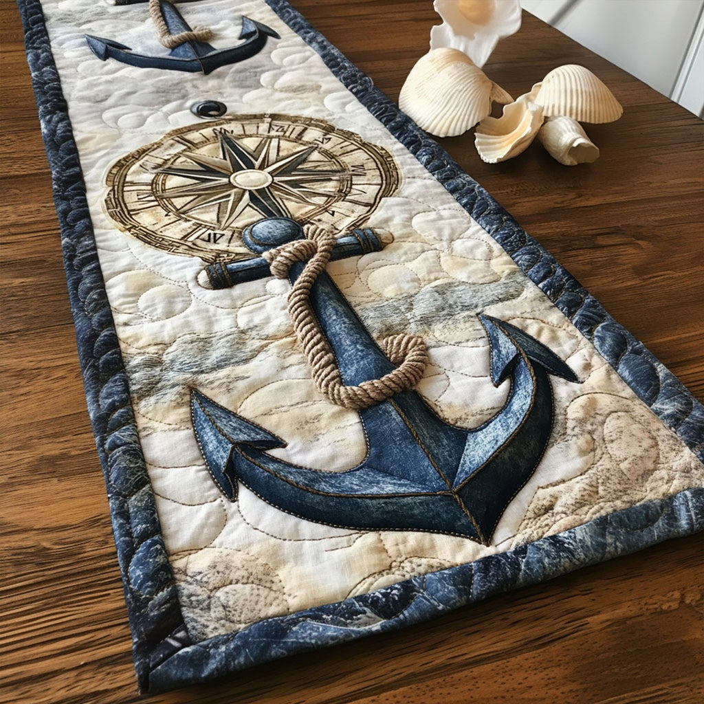 Nautical Twilight Quilted Table Runner NCU0PT5872