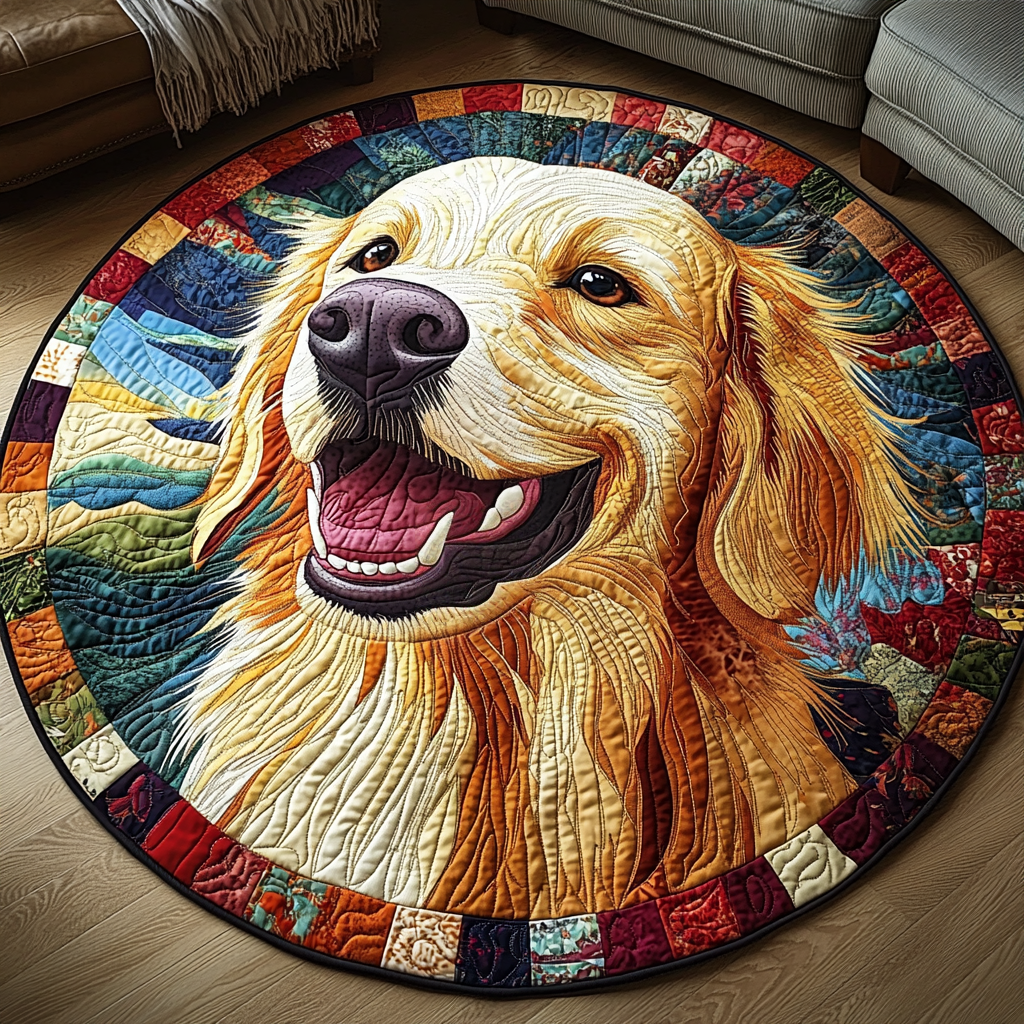 Golden Adventure Quilted Round Mat NCU0DV5517