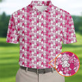 Breast Cancer Pink Ribbon Men_s Golf Polo Breast Cancer Awareness Sports Day Golf Gifts