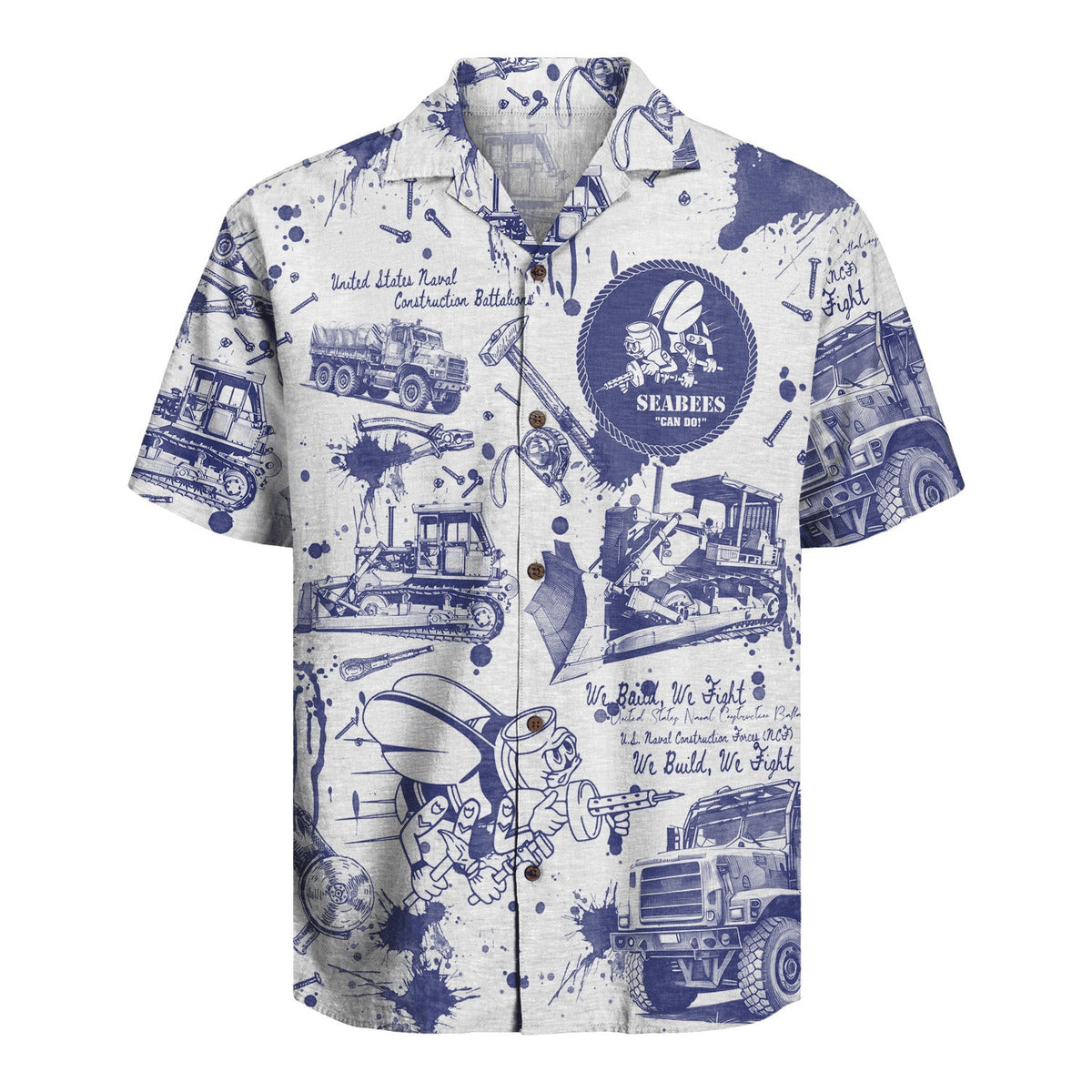US Navy Seabees 250th Years Of Service Hawaiian Shirt Seabees Can Do Aloha Shirt Gifts For Navy - Otakuforge