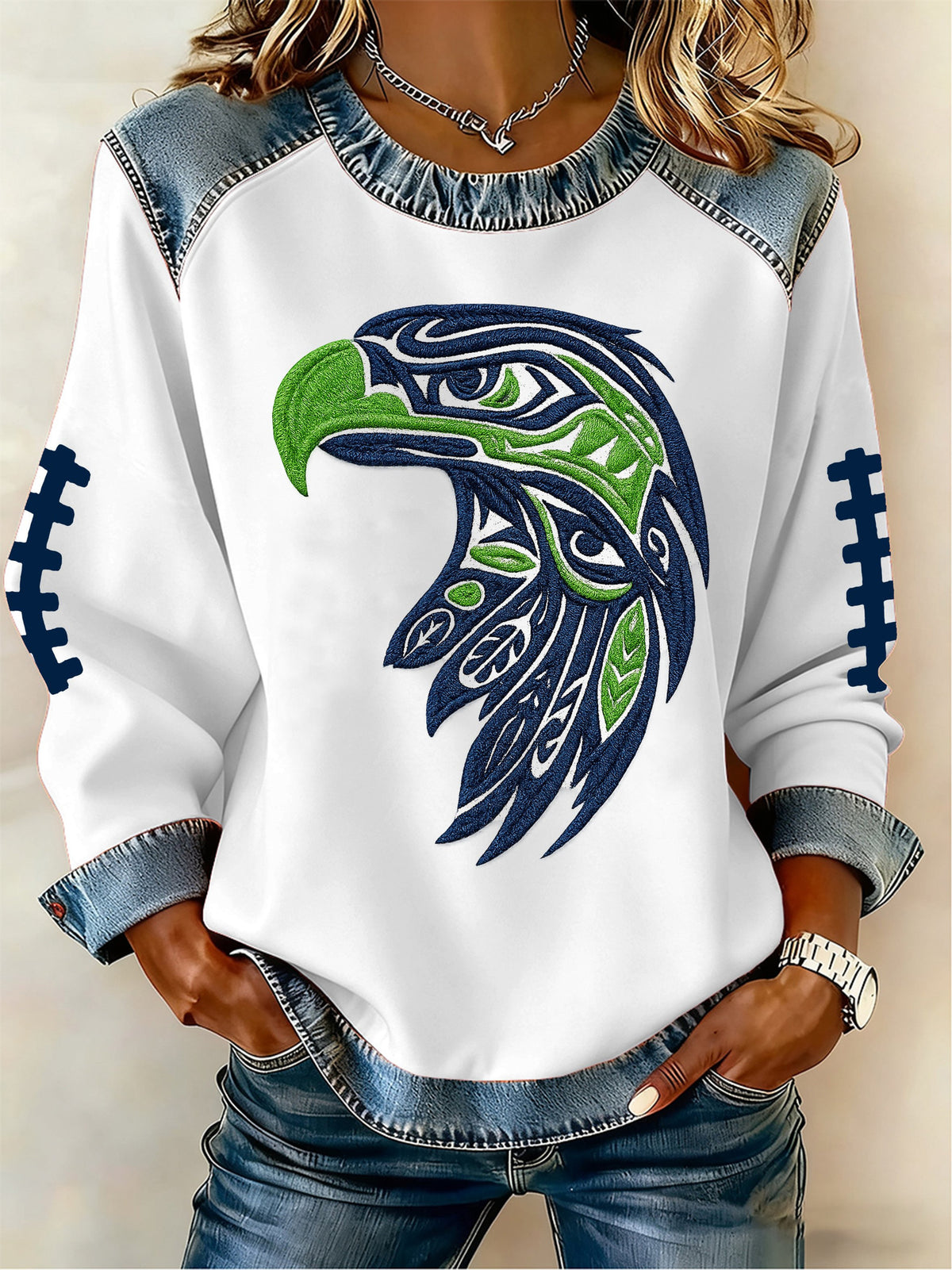 Seattle Seahawks Merch Seahawk Mascot Sweatshirt Game Day Apparel Gift Ideas For Fans - Otakuforge