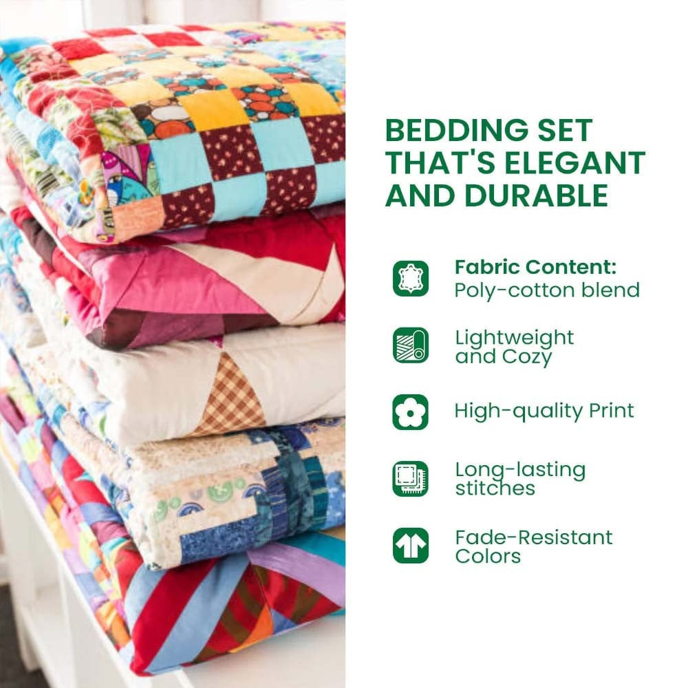 Floral Patchwork Quilted Bedding Set Duvet Cover Best Christmas Gift Ideas For 2025 - Otakuforge