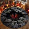 Demon Eye Halloween Quilted Round Mat Circle Rug Carpet Decorations Unique Christmas Gifts