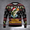 Bass Fishing Merry Christmas Ugly Christmas Sweater Funny Winter Clothing Xmas Gifts For Him