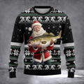 Bass Fish Santa Claus Ugly Christmas Sweater Cold Weather Clothes Xmas Gifts For Fishing Lover