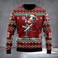 Holy Cow Christmas Ugly Christmas Sweater Funny Cow Sweater Warm Clothes For Winter Xmas Gifts