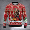 Bigfoot Walking Corgi Dog Ugly Christmas Sweater Christmas Vacation Apparel Bigfoot Lover Gift