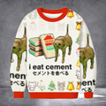 Cat I Eat Cement Ugly Christmas Sweater Humorous Cat Apparel Holiday Clothing Gifts Idea