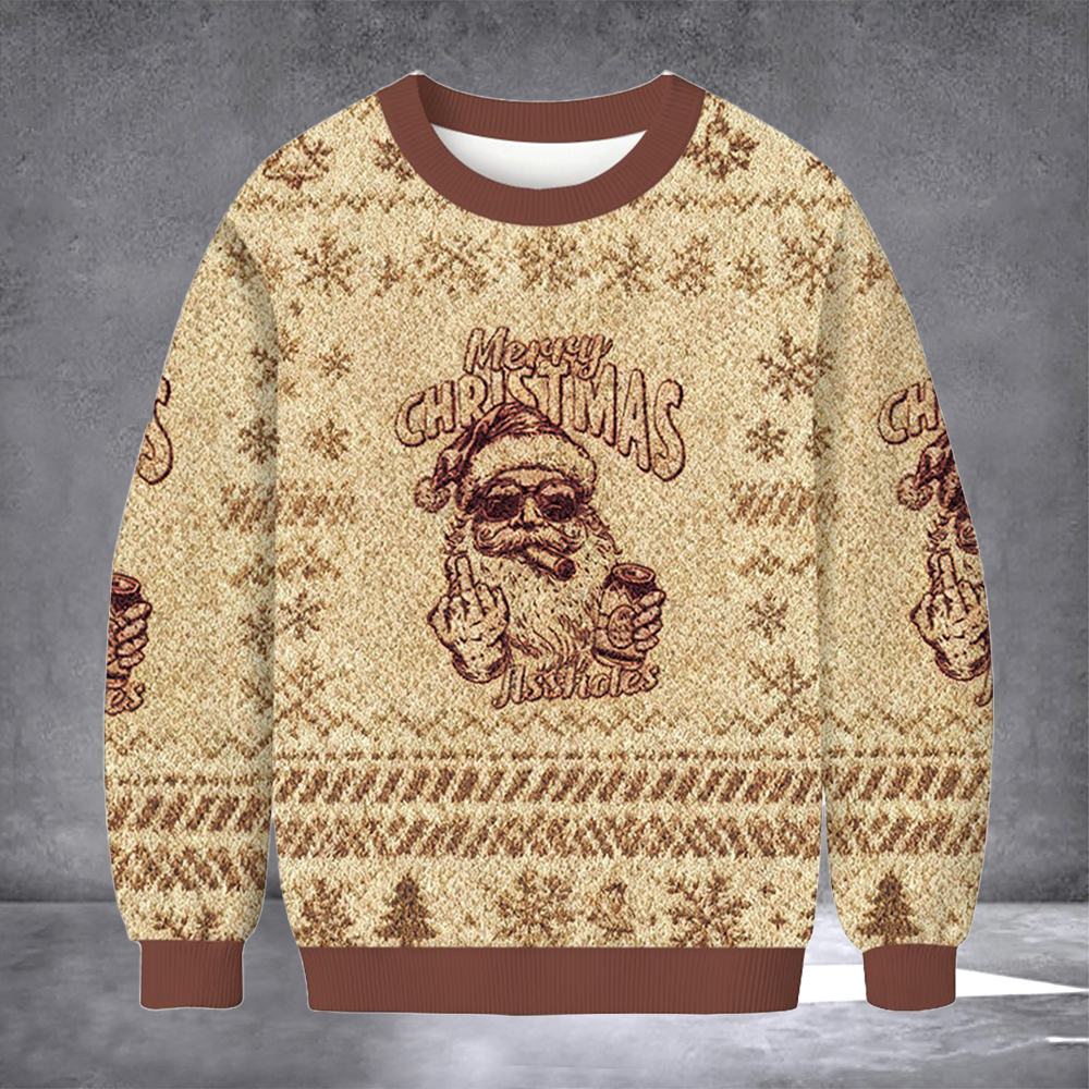 Merry Christmas Assholes Ugly Christmas Sweater Winter Apparel Funny Xmas Gifts For Friends