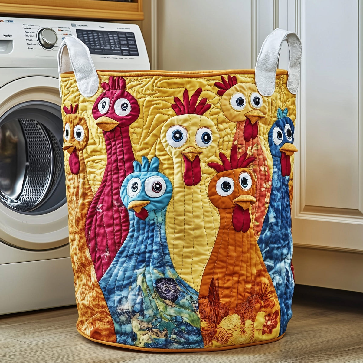 Funky Chicken Quilted Laundry Basket Gift Ideas For Chicken Lovers