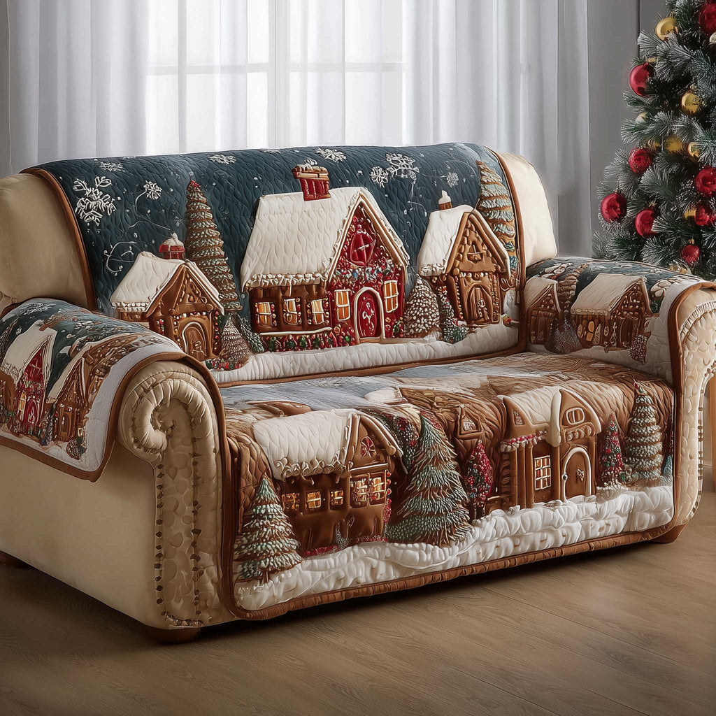 Gingerbread House Quilted Sofa Cover GFTOMA6543