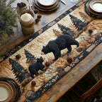 Black Bear Family Quilted Table Runner Dining Room Ideas Top Christmas Gifts For Girlfriend