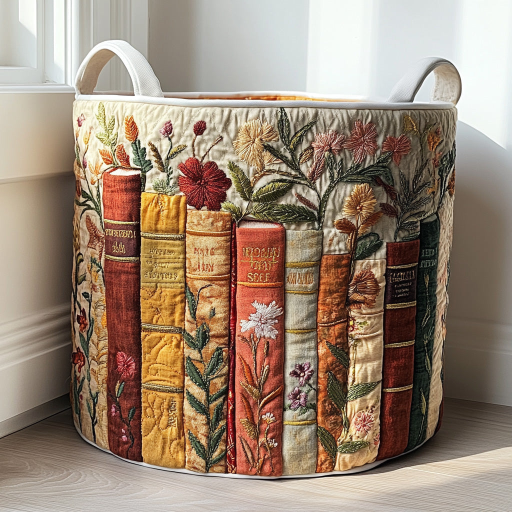 Bookish Garden Quilted Laundry Basket NCU0PVL459