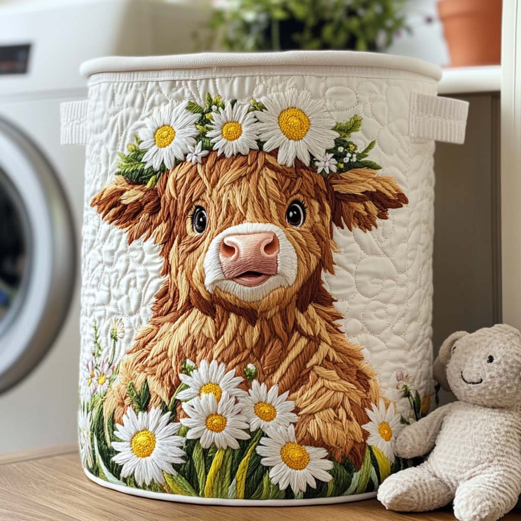 Highland Bloom Quilted Laundry Basket NCU0NNT1365