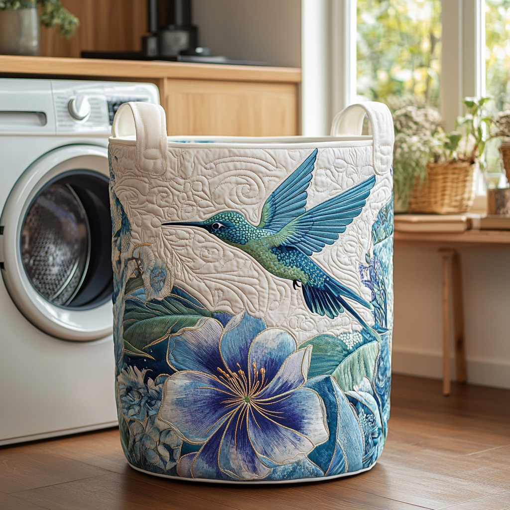 Hummingbird Nest Quilted Laundry Basket NCU0DDK520