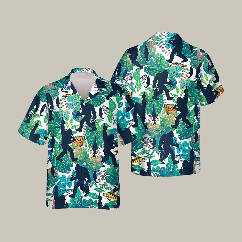 Go Fishing Bigfoot Hawaiian Shirt Summer Vibe Bigfoot Art Tee Unique Gift For Boyfriend - Otakuforge