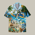 Shark Skeleton Hawaiian Shirt Funny Beach Vibe Shirt Cute Gift For Shark Lovers - Otakuforge