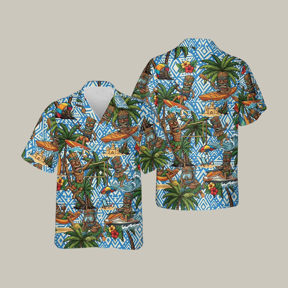 Tiki Tribal Hawaiian Shirt Tropical Island Summer Beach Wear Great Gift For Father's Day - Otakuforge