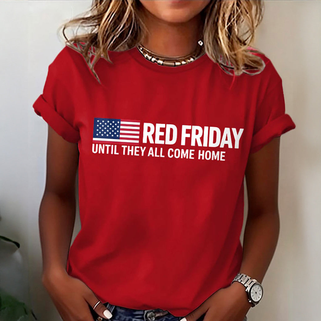 Red Friday Until They All Come Home T-Shirt American Flag Shirt Red Friday Gift For Wife - Otakuforge
