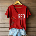 Red Friday Inspired V-Neck Shirt Remember Everyone Deployed Clothes Present For Mother's Day - Otakuforge