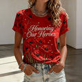 Red Friday Honoring Our Heroes Poppy Flower T-Shirt Red Friday Clothes Present For Wife - Otakuforge