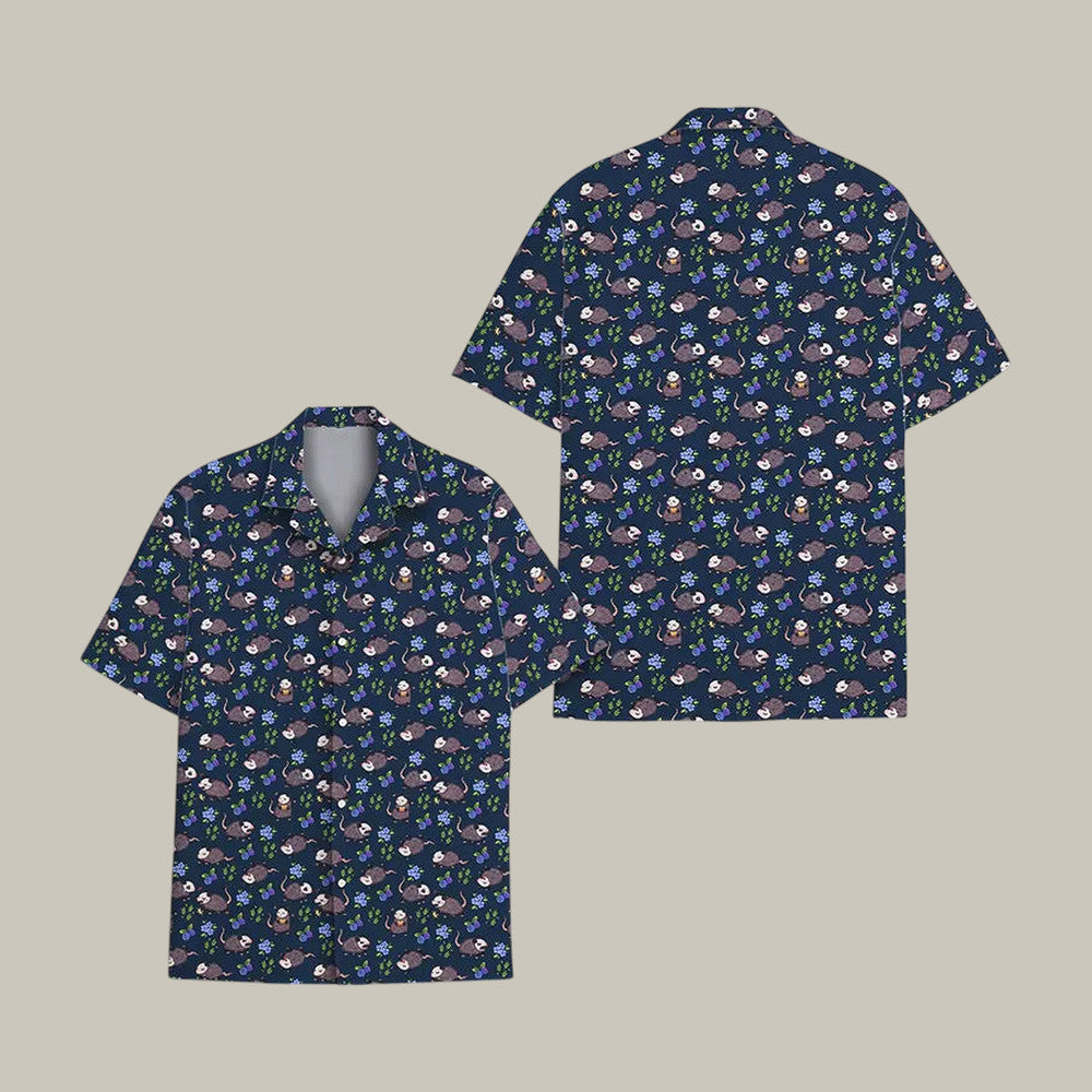 Opossum Hawaiian Shirt Funny Possum Graphic Shirt Unique Present For Animal Lovers - Otakuforge