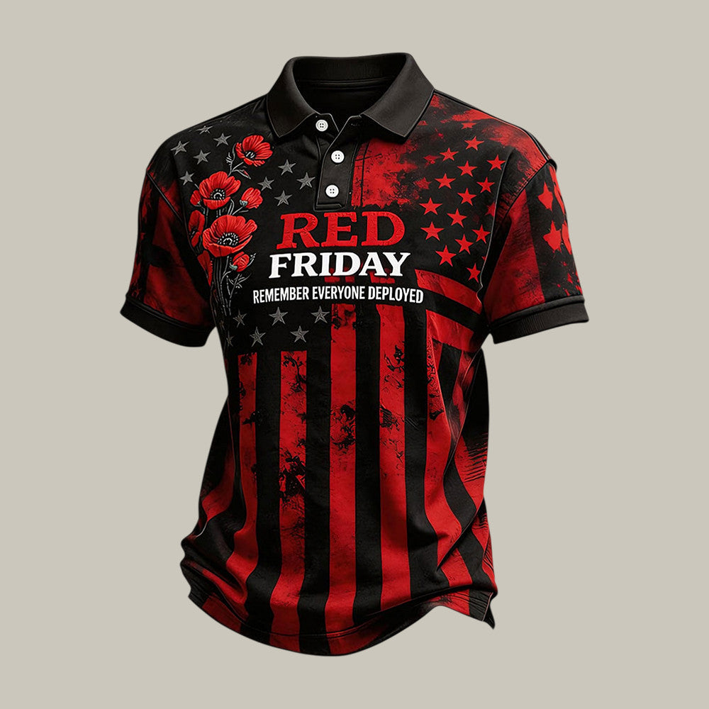 RED Friday Remember Everyone Deployed Polo Shirt Red Friday Clothes Best Gift For Father - Otakuforge