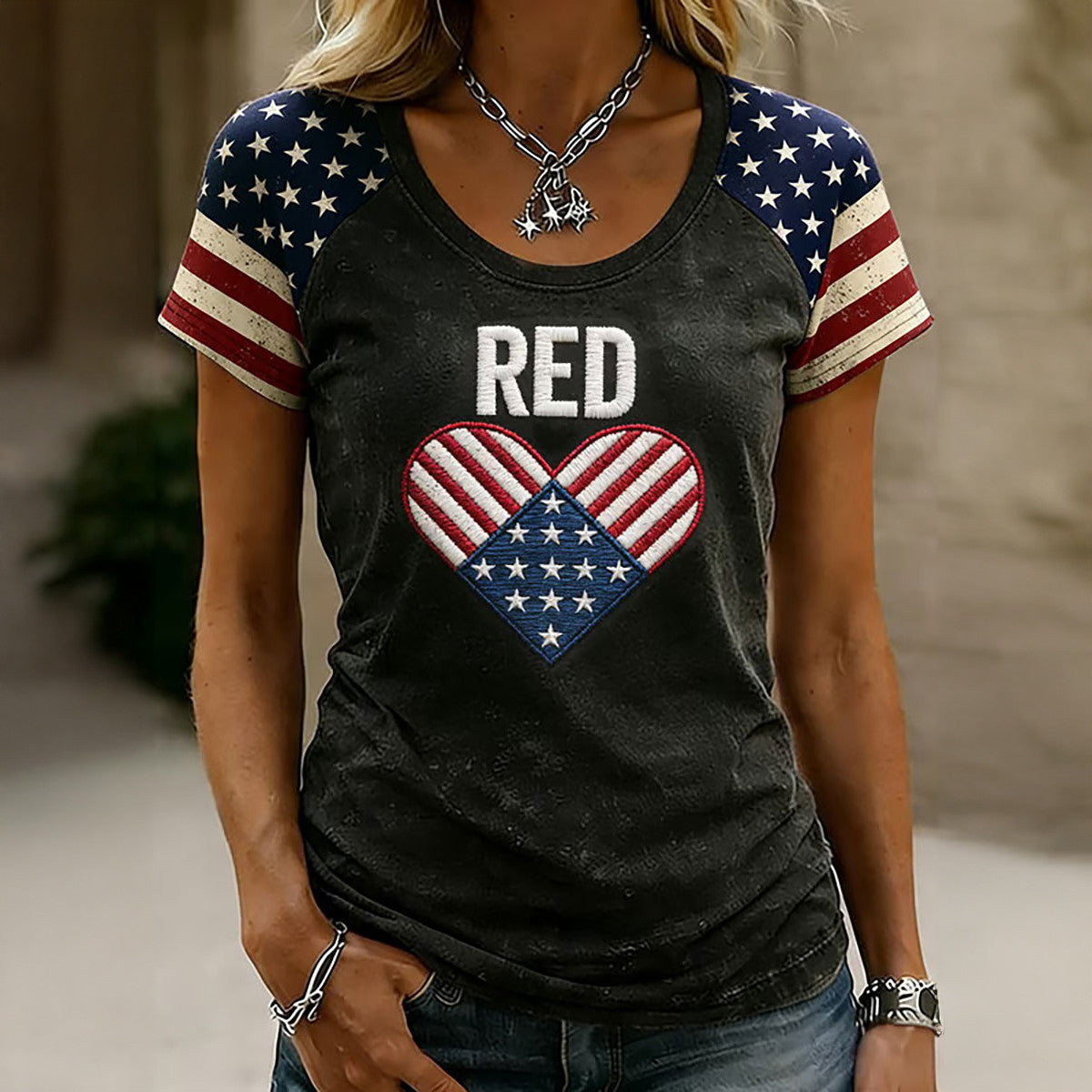 Red Friday Heart Shape T-Shirt Remember Everyone Deployed Clothing Present For Mom - Otakuforge