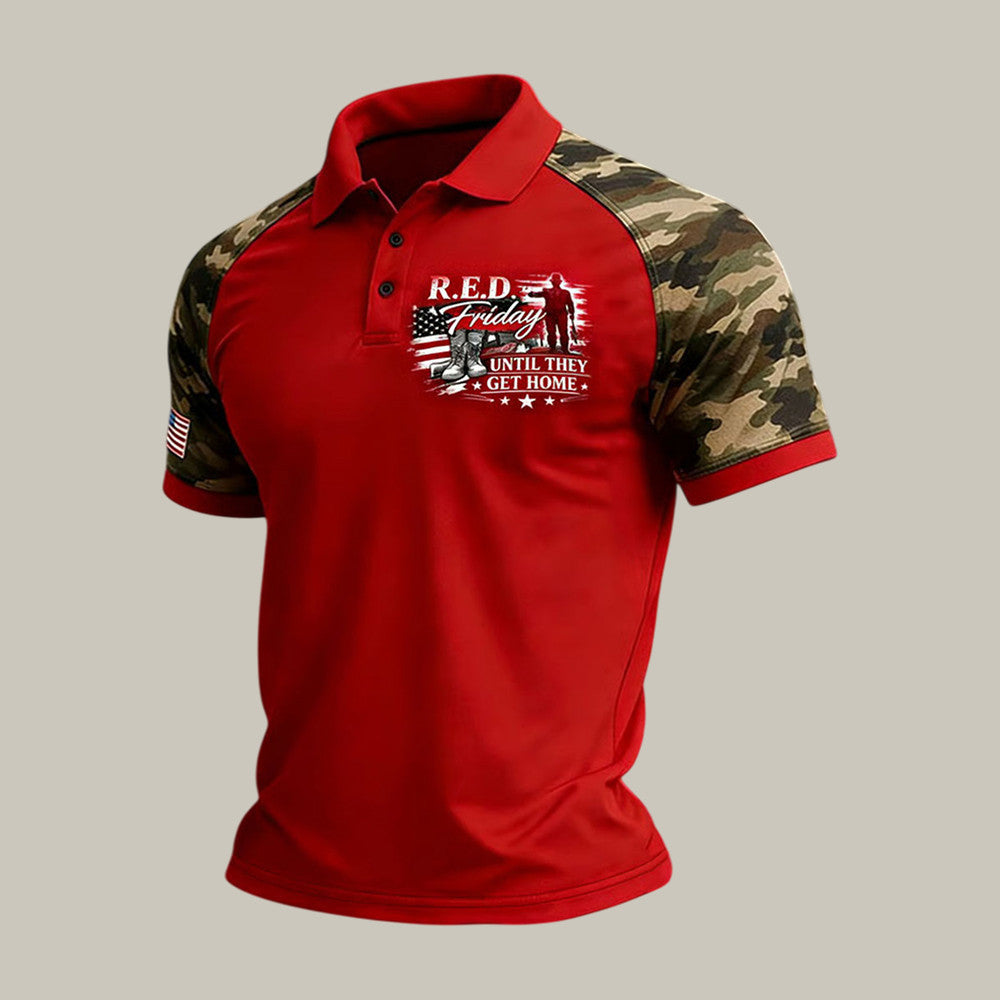 Red Friday Until They All Come Home Polo Shirt Remember Everyone Deployed Shirt Gift Idea - Otakuforge