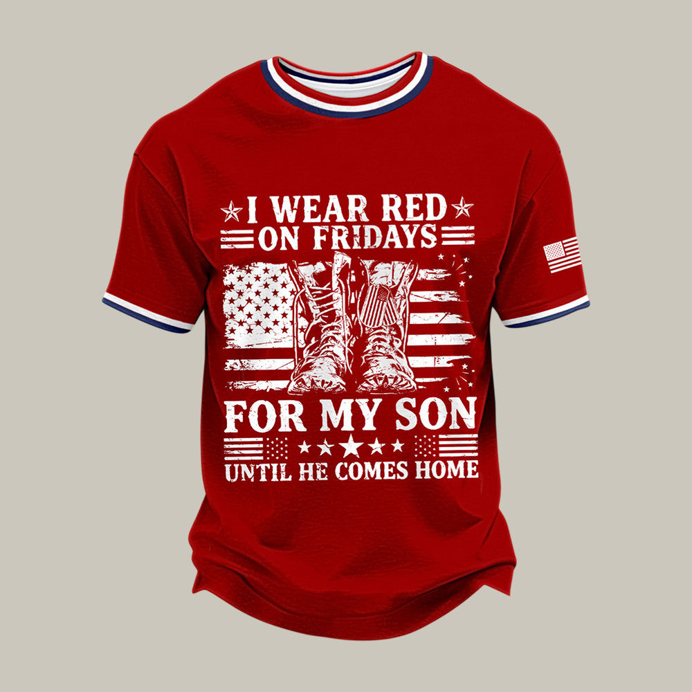 Red Friday American Flag T-Shirt Remember Everyone Deployed Clothing Present For Dad - Otakuforge
