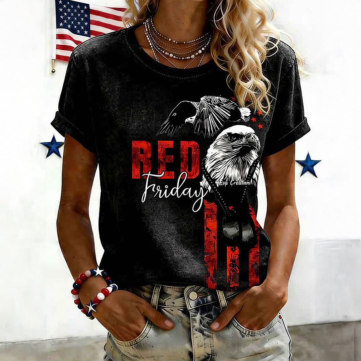 RED Friday Eagle T-Shirt Remember Everyone Deployed Shirt Present For Red Friday - Otakuforge