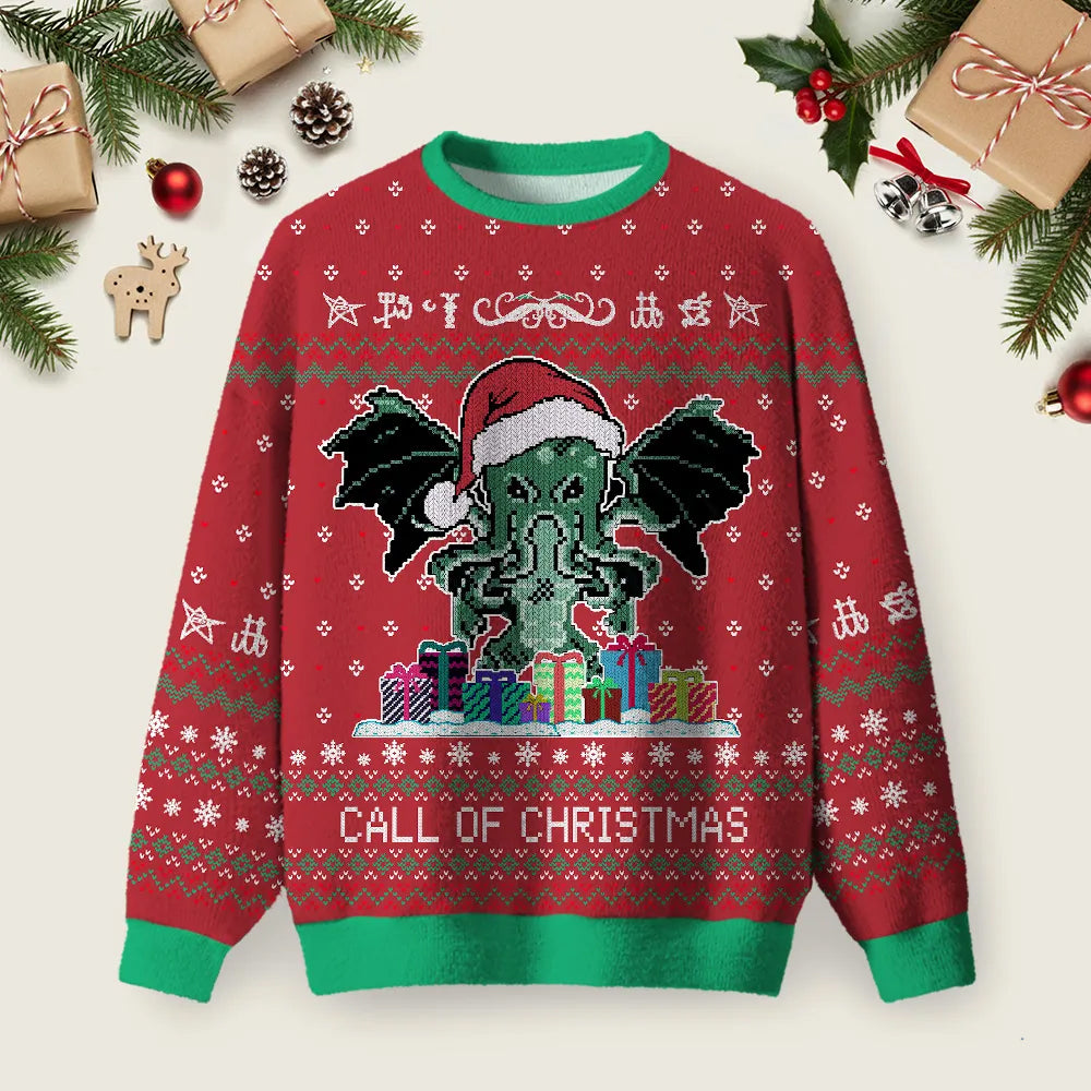 Call Of Christmas Red Ugly Christmas Sweater Xmas Sweater Christmas Clothes Gifts.png
